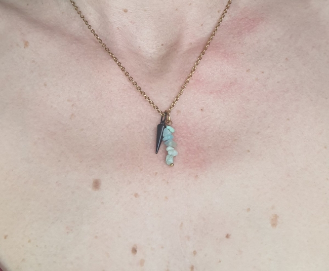 Collier pendule Solis bleu