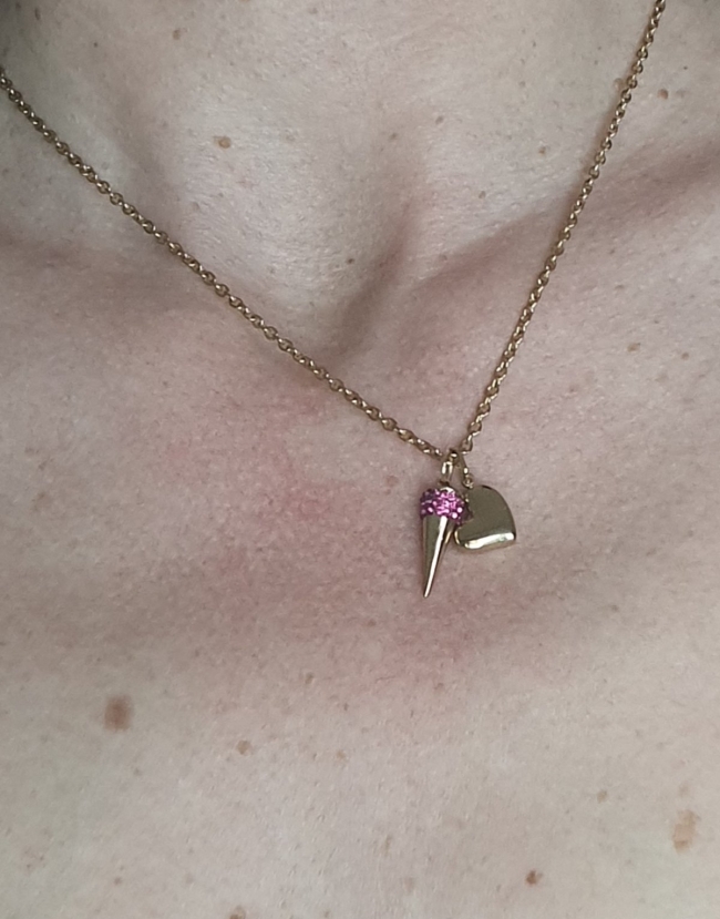 collier pendule Soléna rose