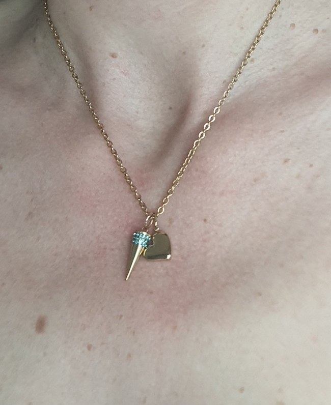 Collier pendule Soléna bleu